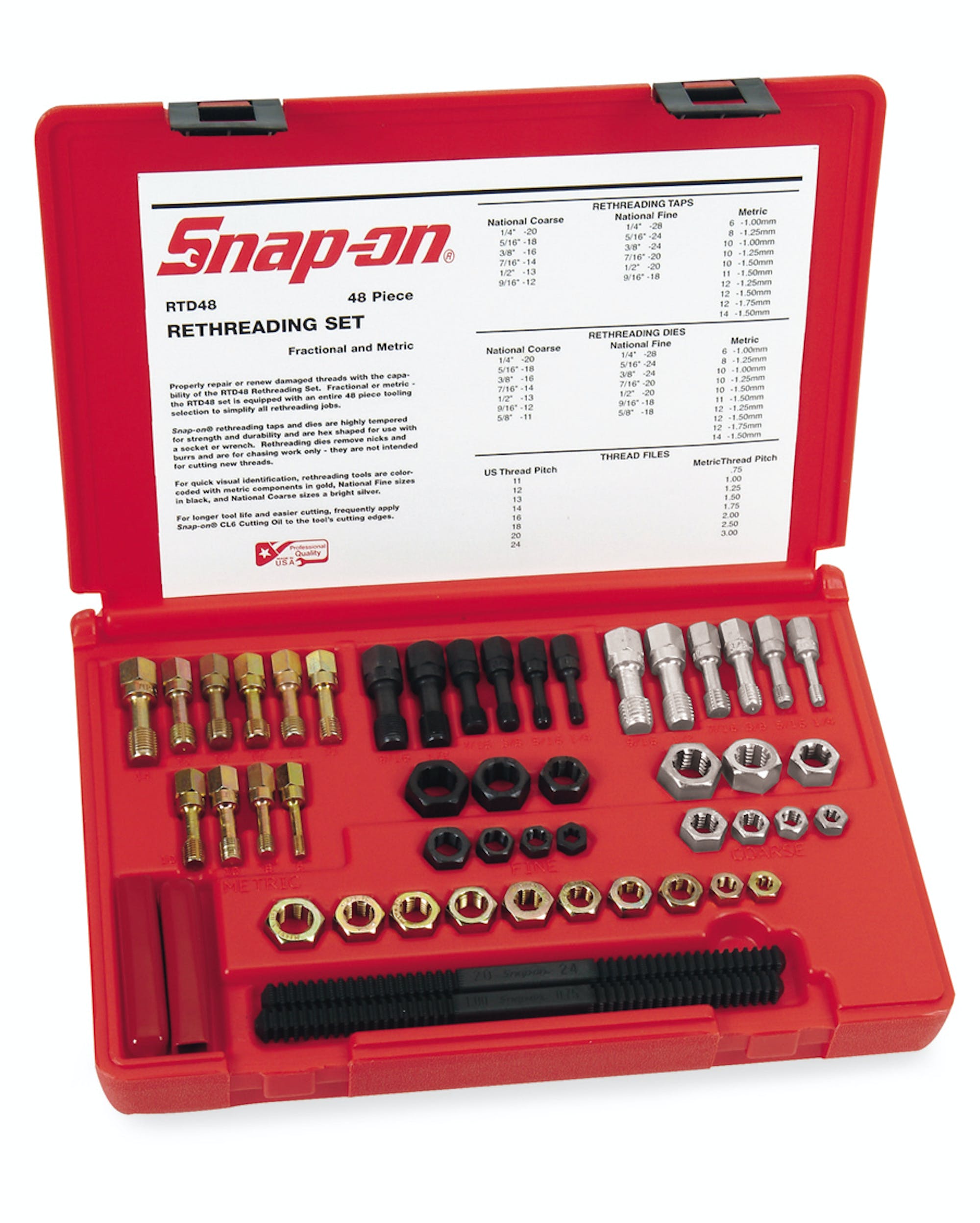 48 pc Master Rethreading Tap and Die Set | RTD48 48 pc Master Rethreading Tap and Die Set | RTD48